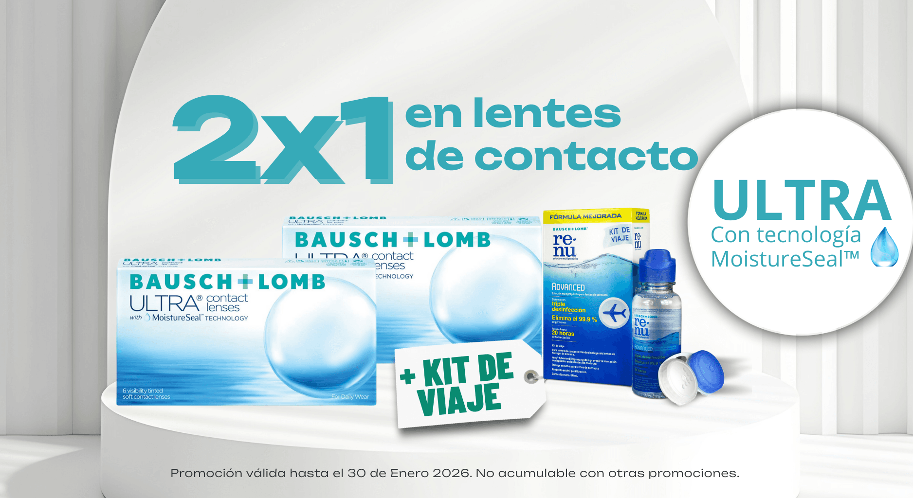 promo 2x1 en lentes de contacto Ultra bausch+lomb